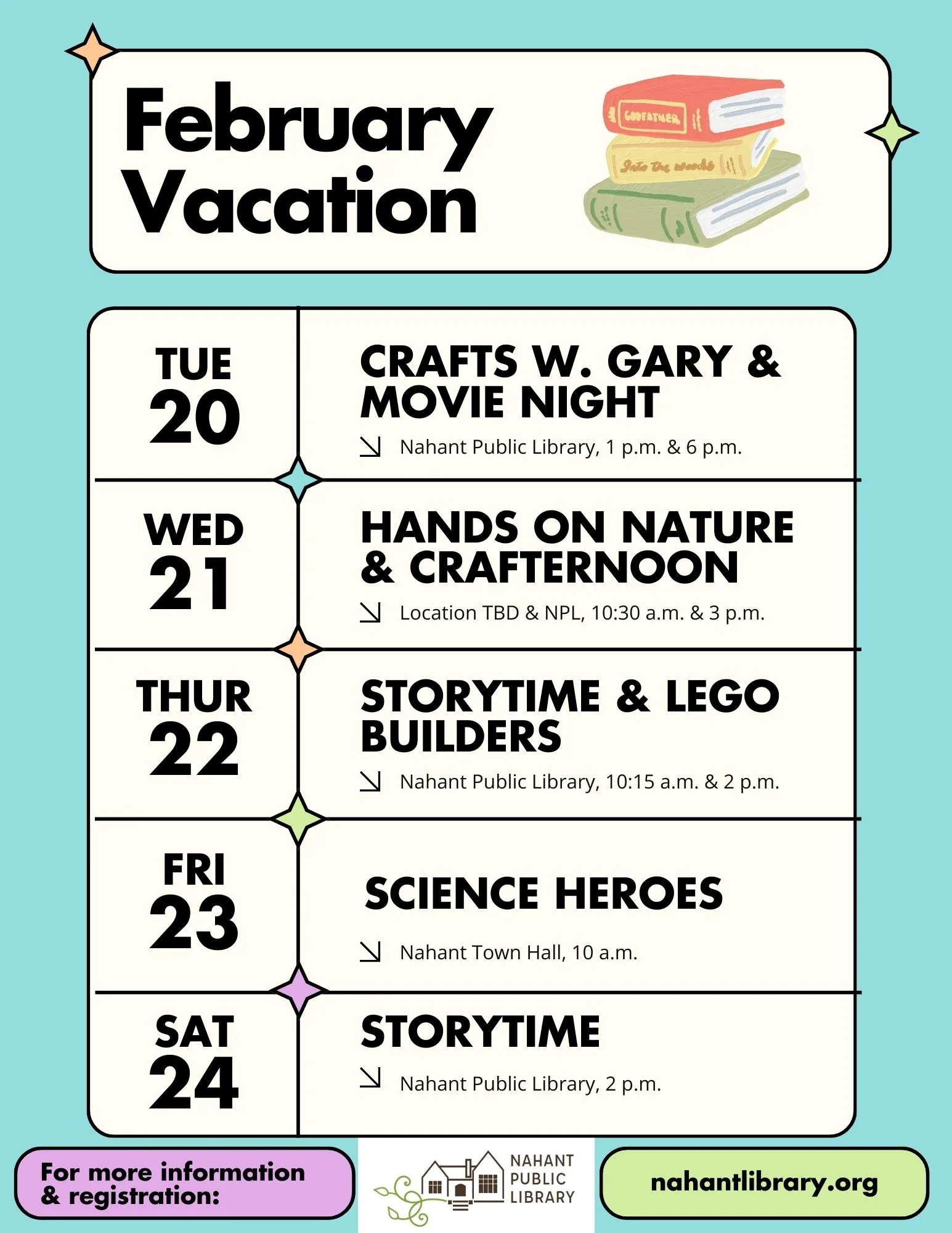 February Vacation Programs Nahant Public Library